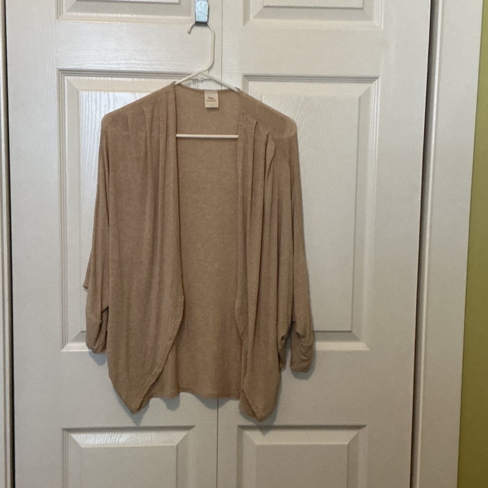 Hummingbird Beige Open-Front lightweight Cardigan